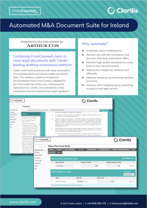 Irish M&A Pre-automated suite fact sheet cover