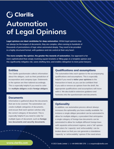Automation of Legal Opinions Factsheet