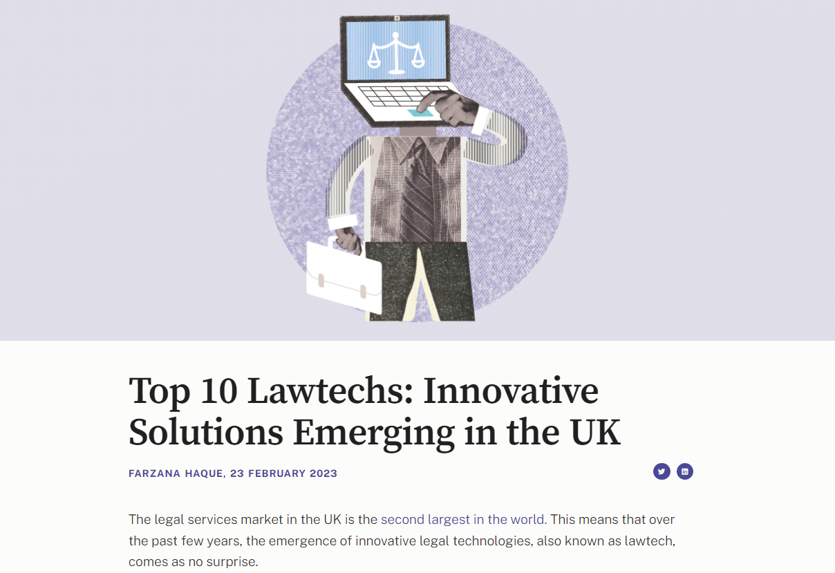 Clarilis ranked as one of the Top 10 most innovative lawtechs in the UK