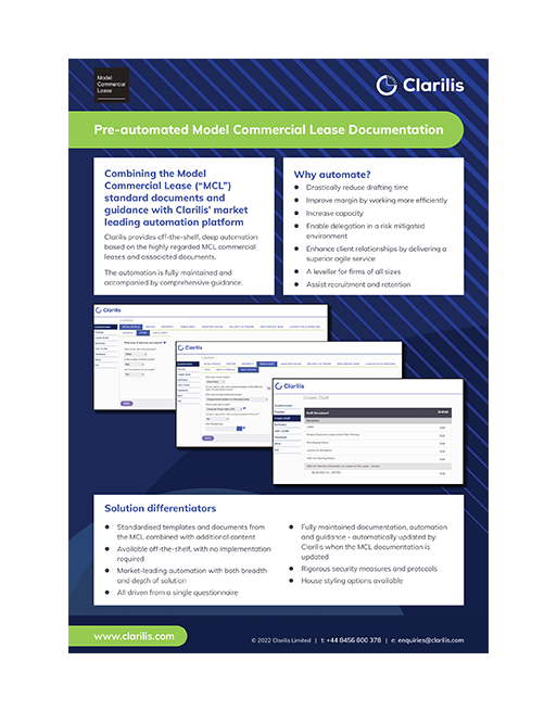 MCL and Clarilis for Real Estate Factsheet 2022